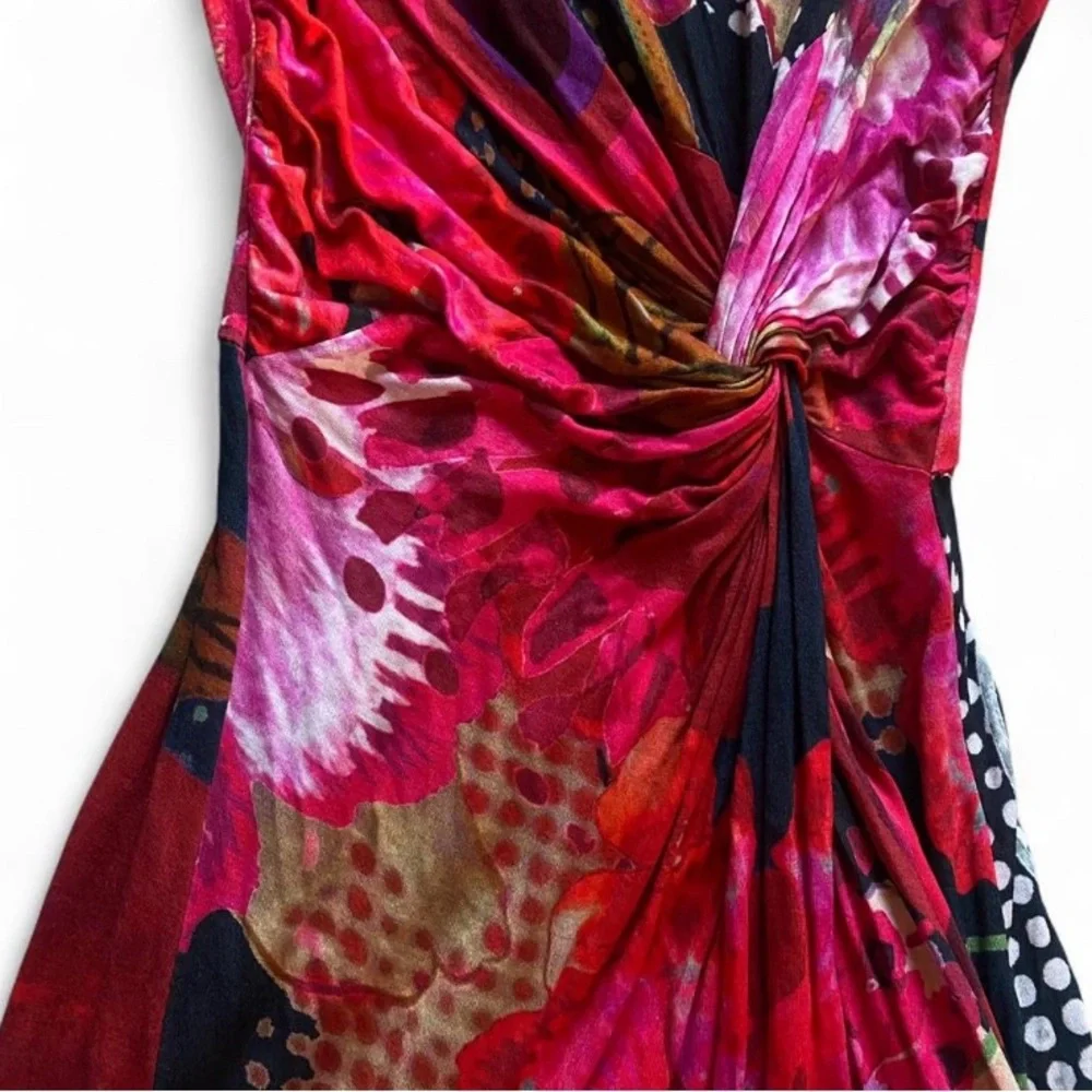 Vintage Desigual Abstract Floral One Shoulder Dress - Picture 4 of 8